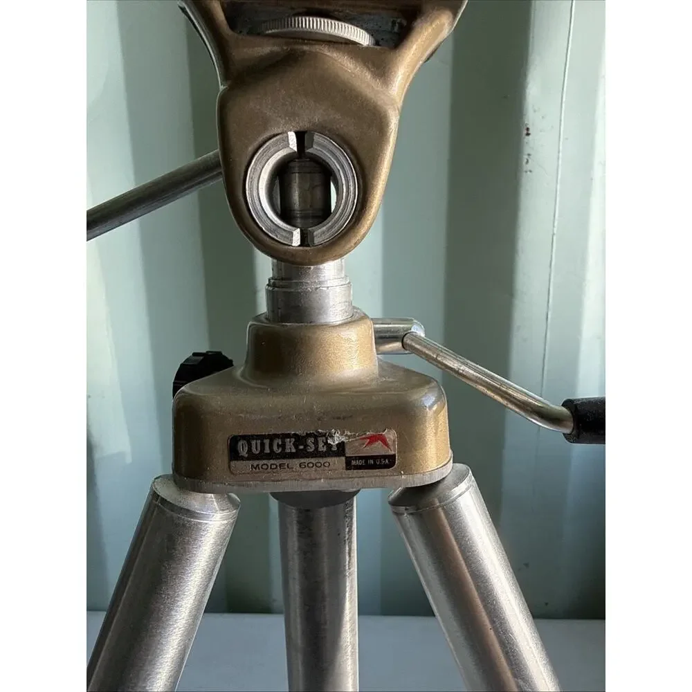 Quick-Set Model 6000 Camera Tripod w/ Pan/Tilt Head, Adjustable Legs, nonskid